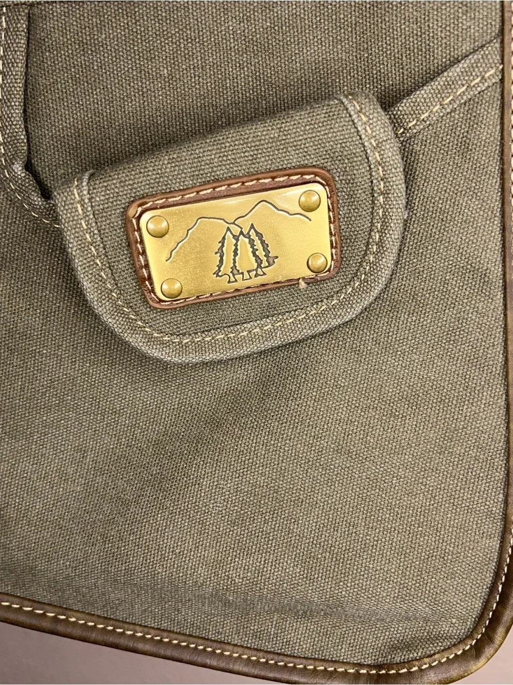 Olive Green Canvas Bag Prairie Schooner Unisex Crossbody Messenger Bag